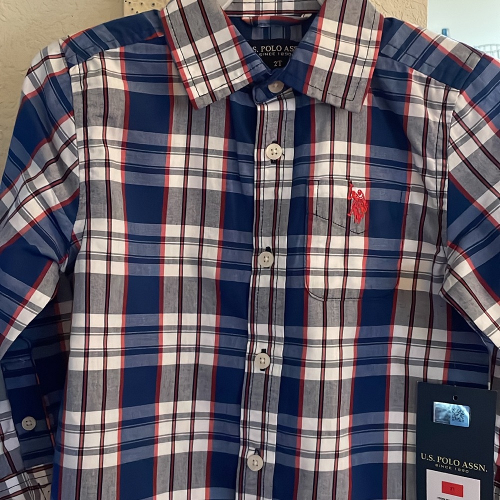 NWT 2T US Polo Assn Long sleeve Button Down